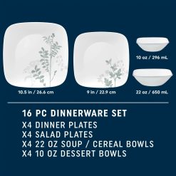 Alternative view of Corelle Lightweight Plates Amalie 16-piece Dinnerware Set, Service for 4