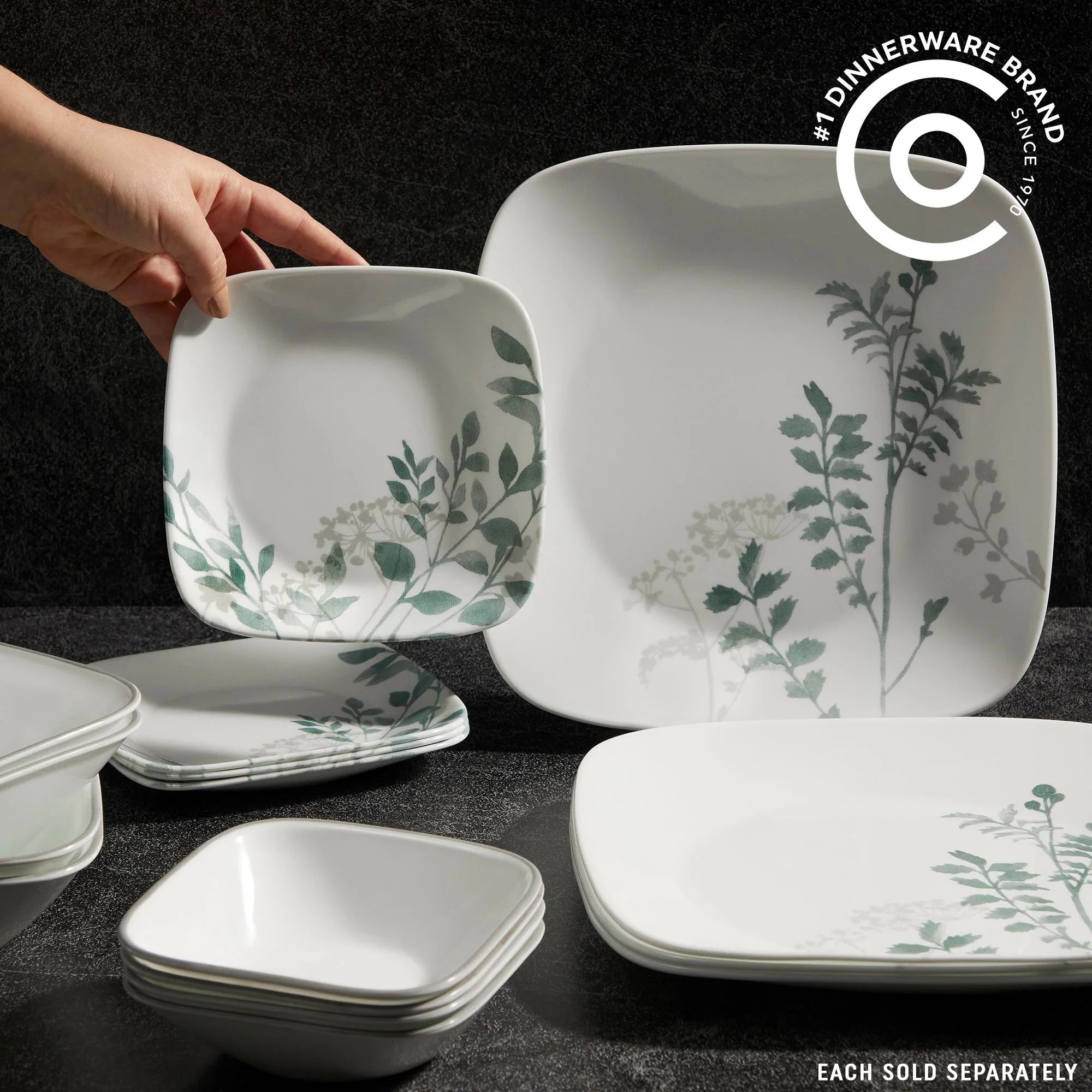 Corelle Lightweight Plates Square Amalie 6.5 Appetizer Plate - Image 2