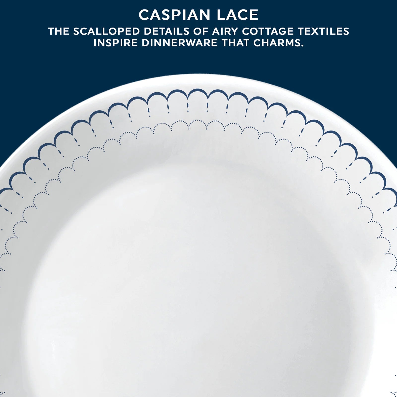 Corelle Lightweight Plates Caspian Lace 66-piece Dinnerware Set, Service for 12 - Image 3