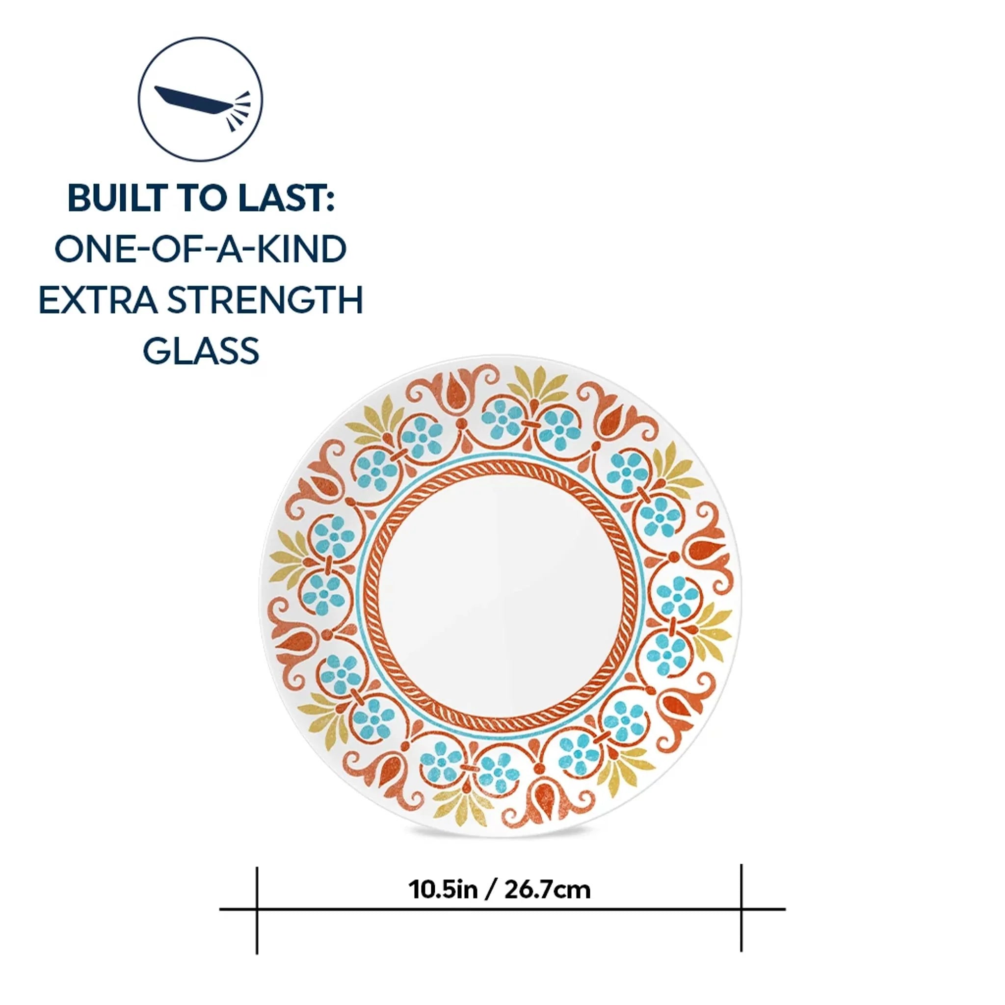 Corelle Lightweight Plates Global Collection Terracotta Dreams 10.25 Dinner Plates, 6-pack - Image 5