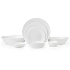 Corelle Lightweight Plates Winter Frost White 50-piece Dinnerware Set, Service for 8, EXCLUSIVE