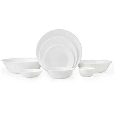 Corelle Lightweight Plates Winter Frost White 50-piece Dinnerware Set, Service for 8, EXCLUSIVE