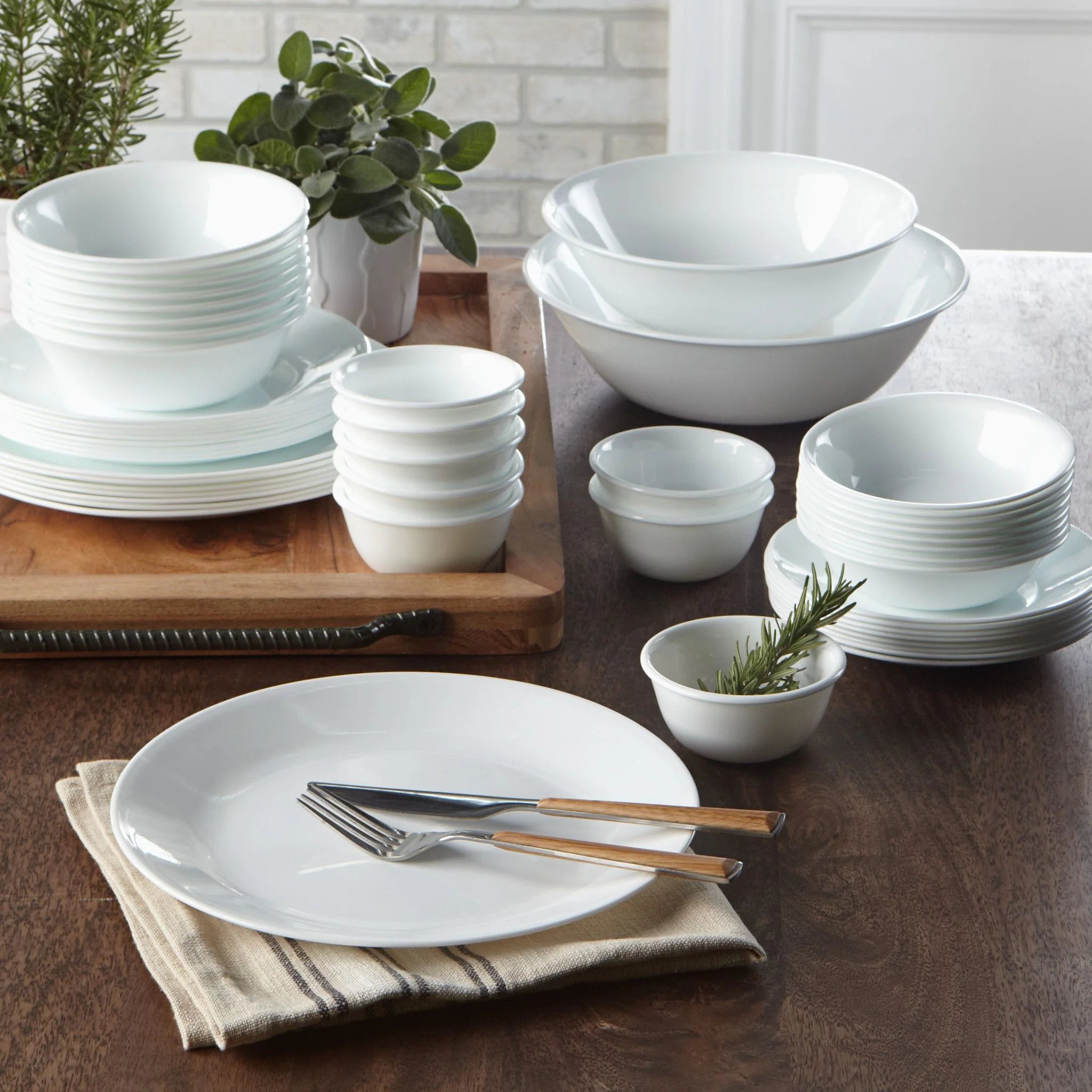 Corelle Lightweight Plates Winter Frost White 50-piece Dinnerware Set, Service for 8, EXCLUSIVE - Image 12