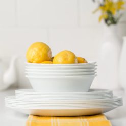 Alternative view of Corelle Lightweight Plates Winter Frost White 18-piece Dinnerware Set, Service for 6