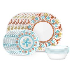 Corelle Lightweight Plates Global Collection Terracotta Dreams 18-piece Dinnerware Set, Service for 6