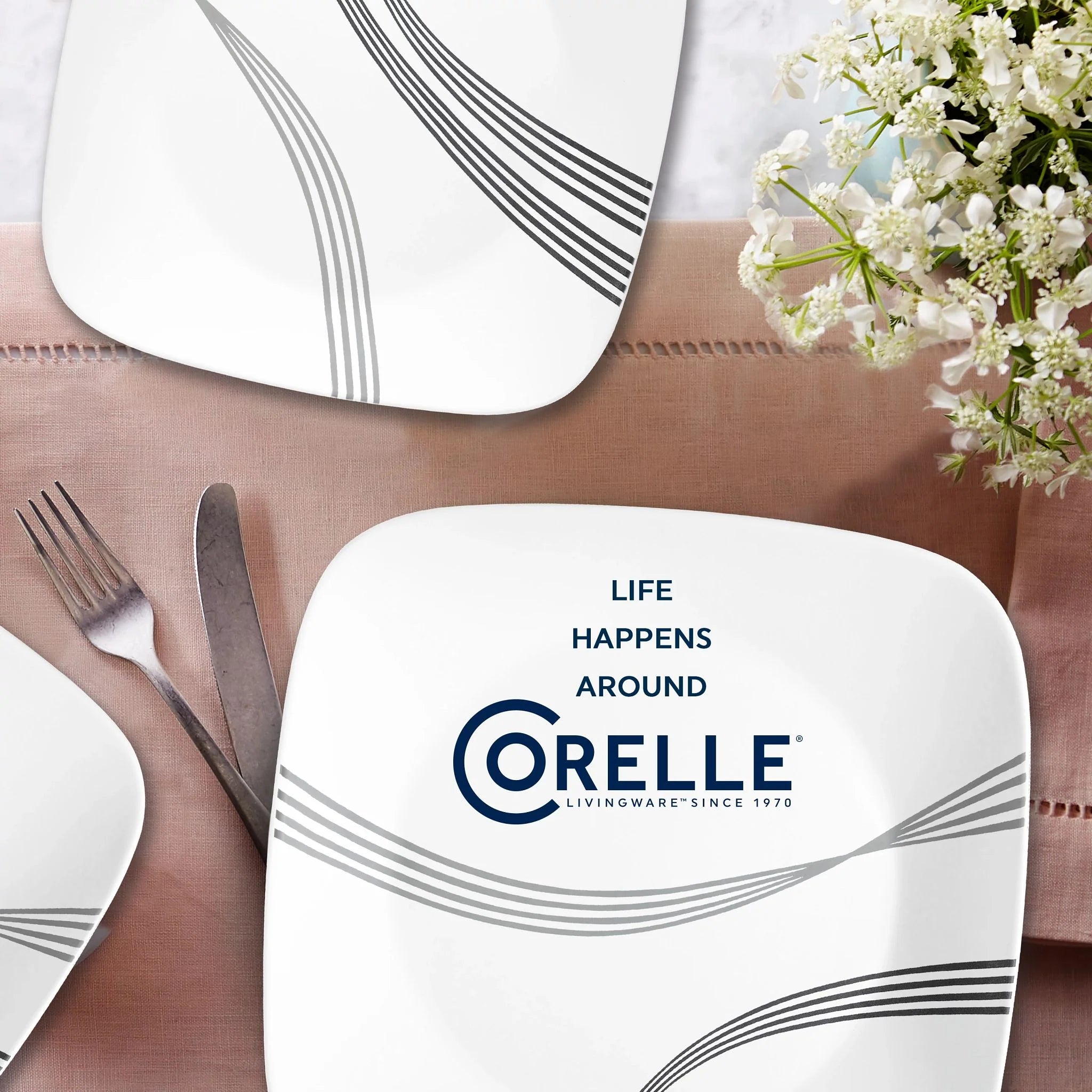 Corelle Lightweight Plates Urban Arc 16-piece Dinnerware Set, Service for 4 - Image 6