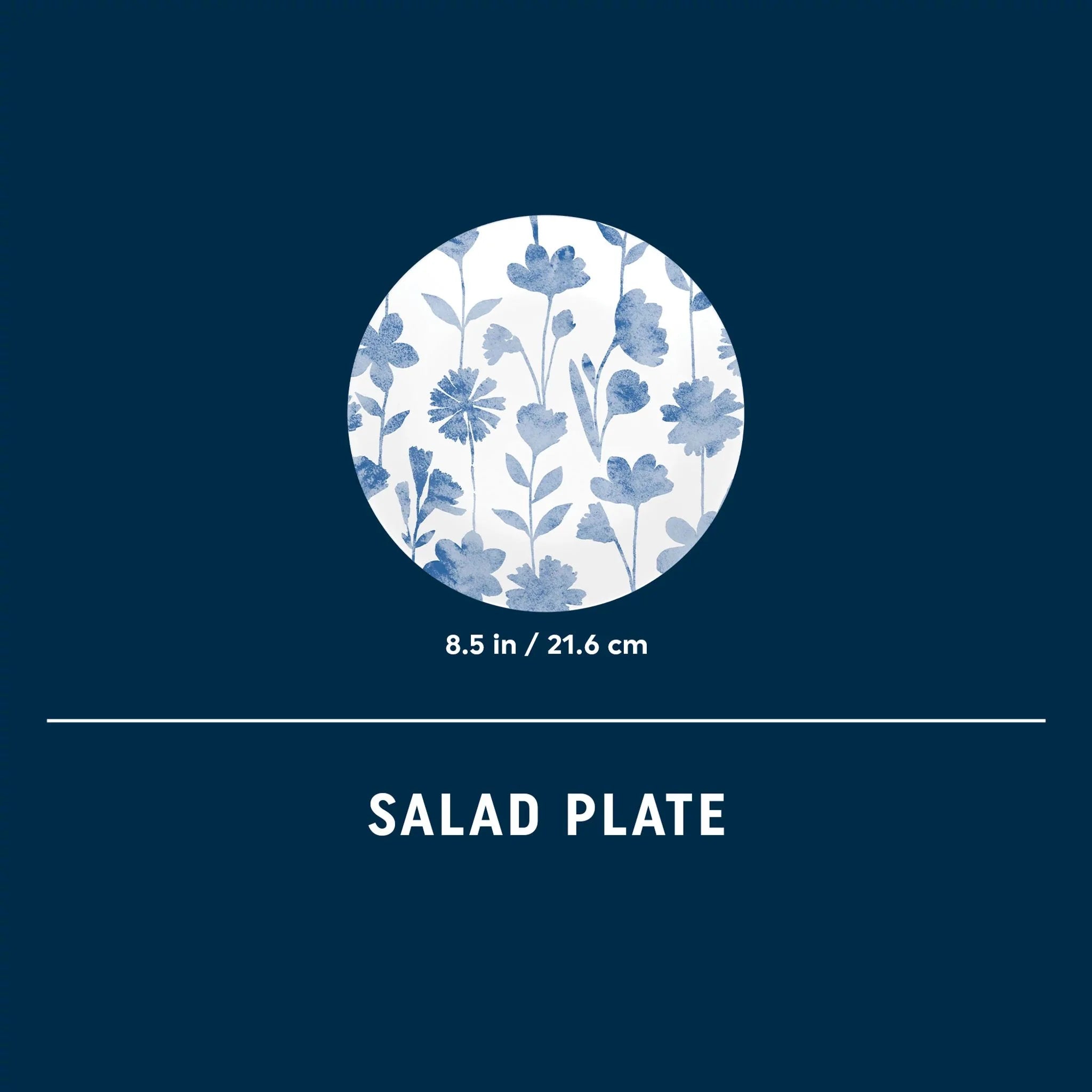 Corelle Lightweight Plates Botanical Stripes 8.5 Salad Plate, Floral - Image 5