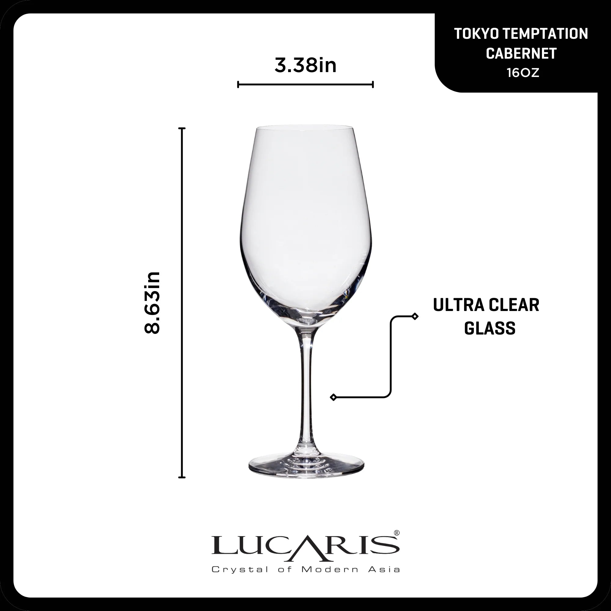 Lucaris Tokyo Temptation Cabernet Glasses (4-Pieces), 16-ounce, Dishwasher Safe, Lead-free Crystalline - Image 5