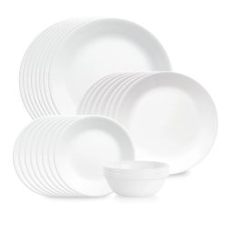 Corelle Lightweight Plates Shimmering White 32-piece Dinnerware Set, Service for 8