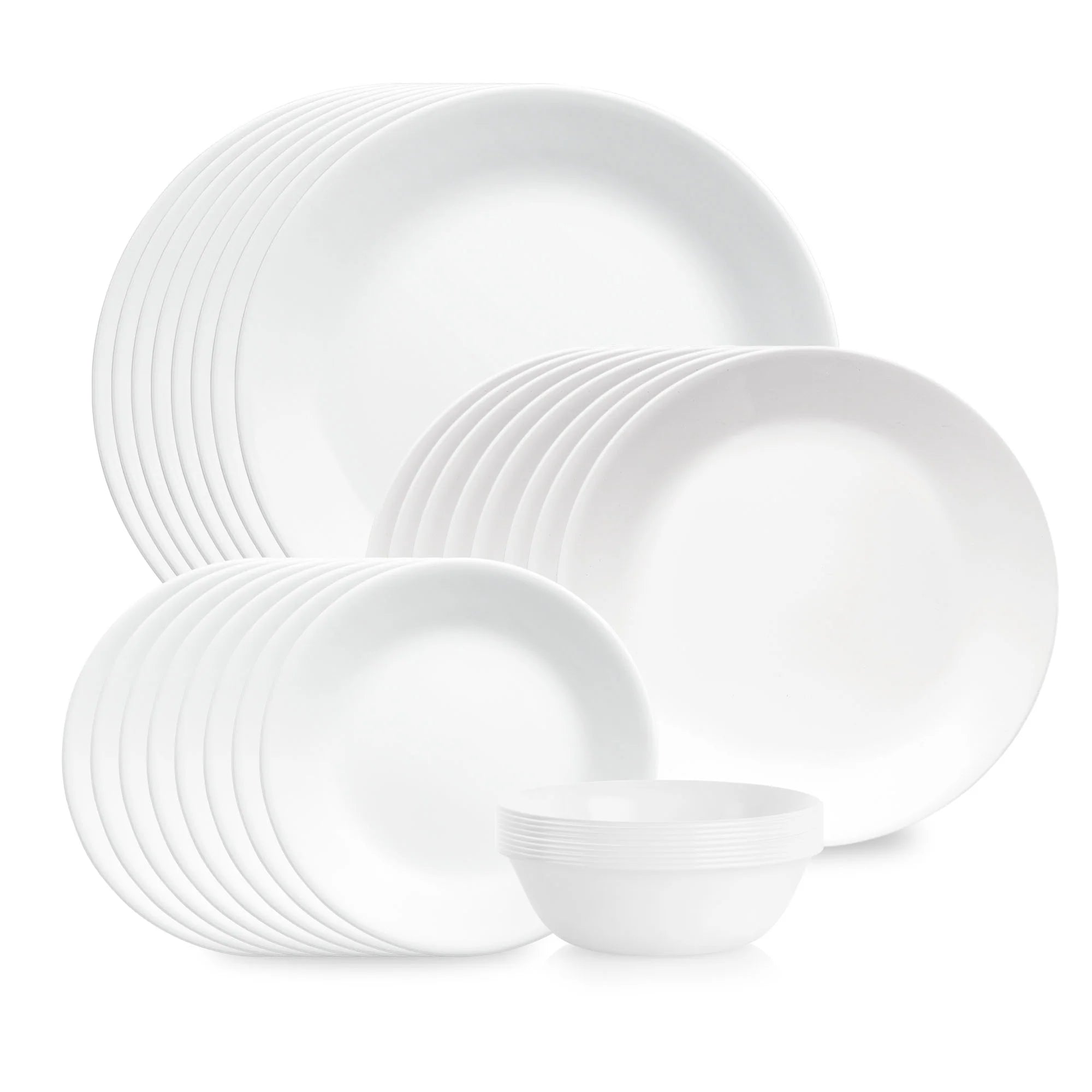 Corelle Lightweight Plates Shimmering White 32-piece Dinnerware Set, Service for 8