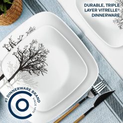 Alternative view of Corelle Lightweight Plates Timber Shadows 18-piece Dinnerware Set, Service for 6