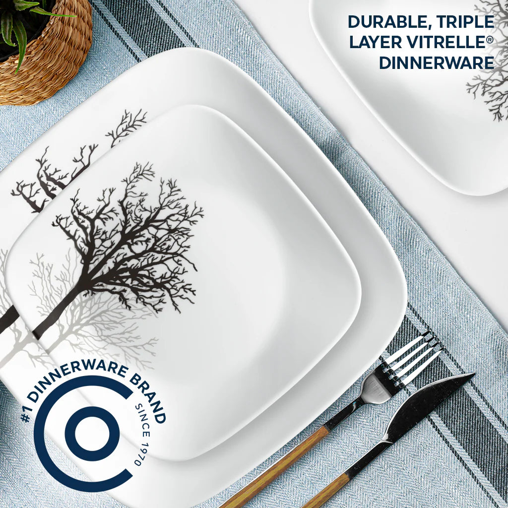 Corelle Lightweight Plates Timber Shadows 18-piece Dinnerware Set, Service for 6 - Image 2