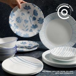 Alternative view of Corelle Lightweight Plates Botanical Stripes 18-ounce Cereal Bowls, 6-pack