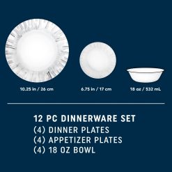 Alternative view of Corelle Lightweight Plates Arica 12-piece Dinnerware Set, Service for 4
