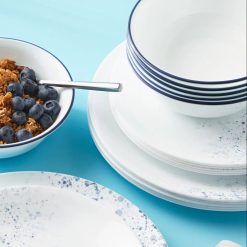 Alternative view of Corelle Lightweight Plates Indigo Speckle 18-piece Dinnerware Set, Service for 6