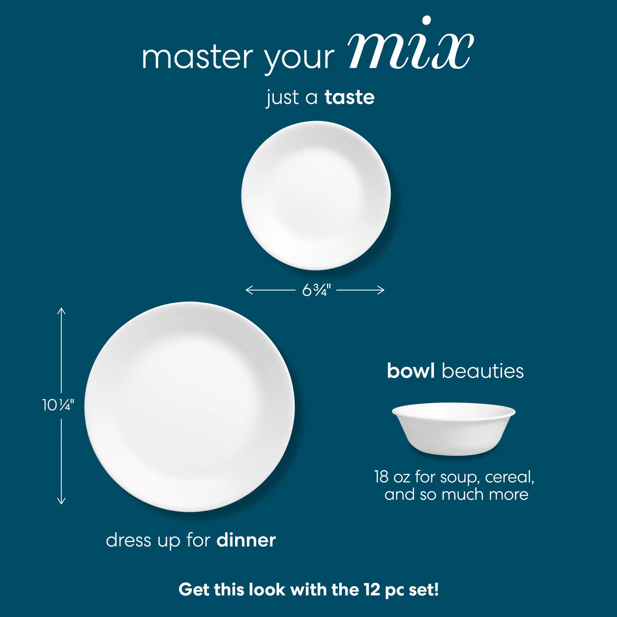 Corelle Lightweight Plates Winter Frost White 12-piece Dinnerware Set, Service for 4 - Image 3