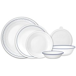 Corelle Lightweight Plates Caspian Lace 66-piece Dinnerware Set, Service for 12