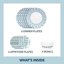 Alternative view of Corelle Lightweight Plates Global Collection Northern Pines 18-piece Dinnerware Set, Service for 6