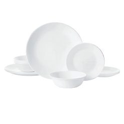 Corelle Lightweight Plates Winter Frost White 12-piece Dinnerware Set, Service for 4