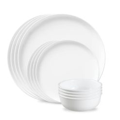 Corelle Lightweight Plates Modern Rounds 12pc Set, Service for 4