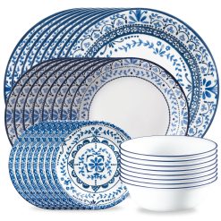Corelle Lightweight Plates Portofino 32-piece Dinnerware Set, Service for 8
