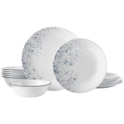 Corelle Lightweight Plates Indigo Speckle 18-piece Dinnerware Set, Service for 6