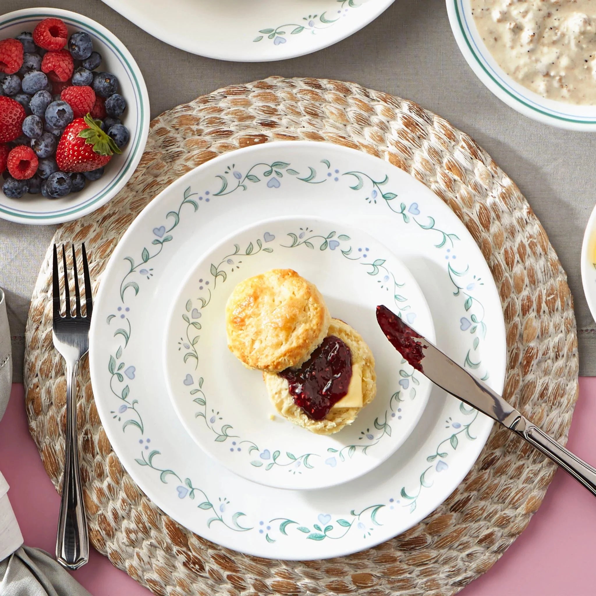 Corelle Lightweight Plates Country Cottage 12-piece Dinnerware Set, Service for 4 - Image 2