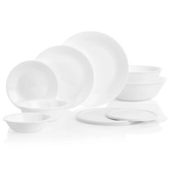 Corelle Lightweight Plates Winter Frost White 78-piece Dinnerware Set, Service for 12