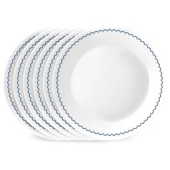 Corelle Lightweight Plates Caspian Lace 8.5 Lunch Plate, 6 pack