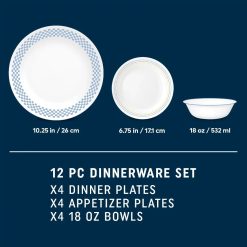 Alternative view of Corelle Lightweight Plates Amelia 12-piece Dinnerware Set, Service for 4