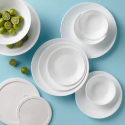 Alternative view of Corelle Lightweight Plates Winter Frost White 78-piece Dinnerware Set, Service for 12