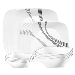 Corelle Lightweight Plates Urban Arc 16-piece Dinnerware Set, Service for 4