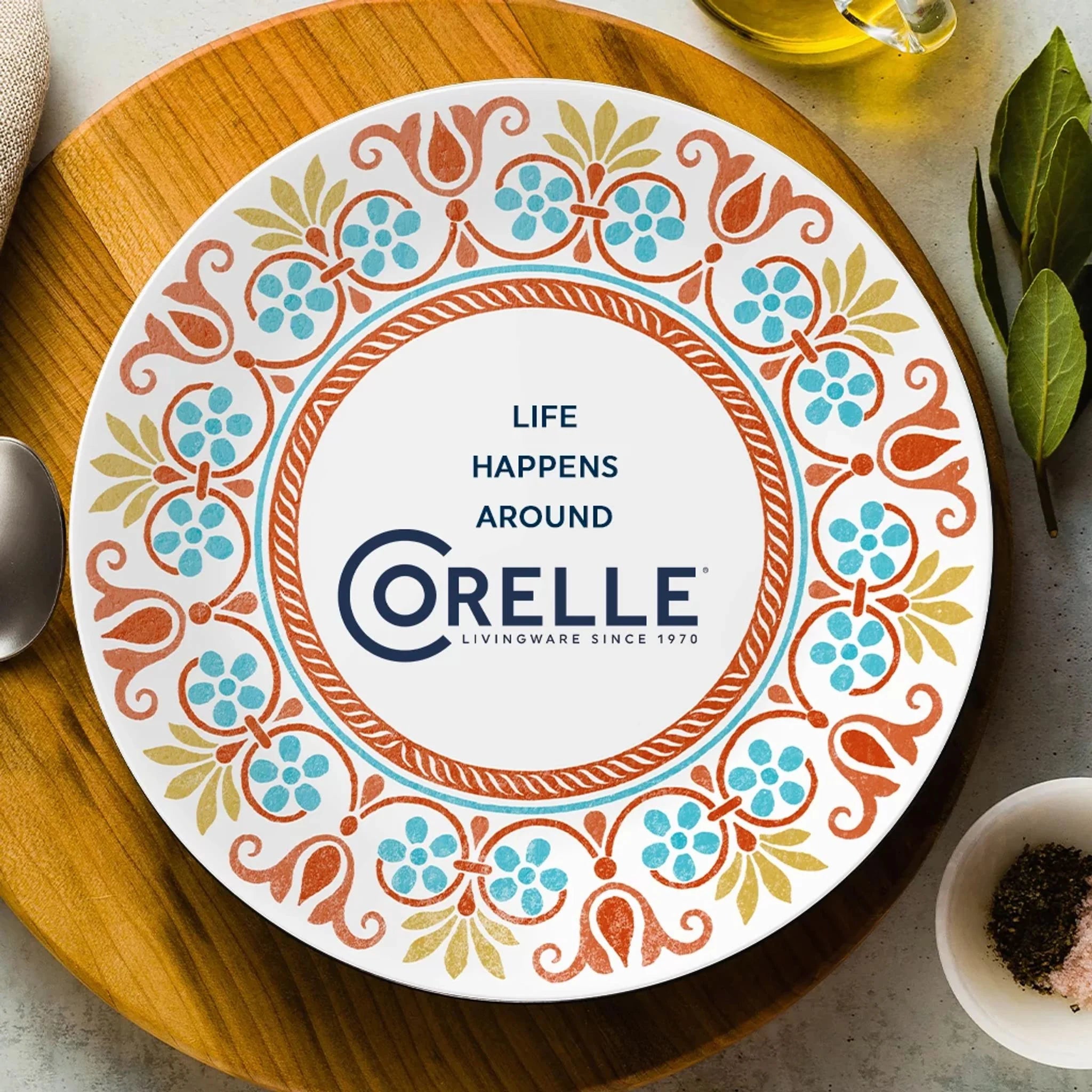 Corelle Lightweight Plates Global Collection Terracotta Dreams 10.25 Dinner Plates, 6-pack - Image 6