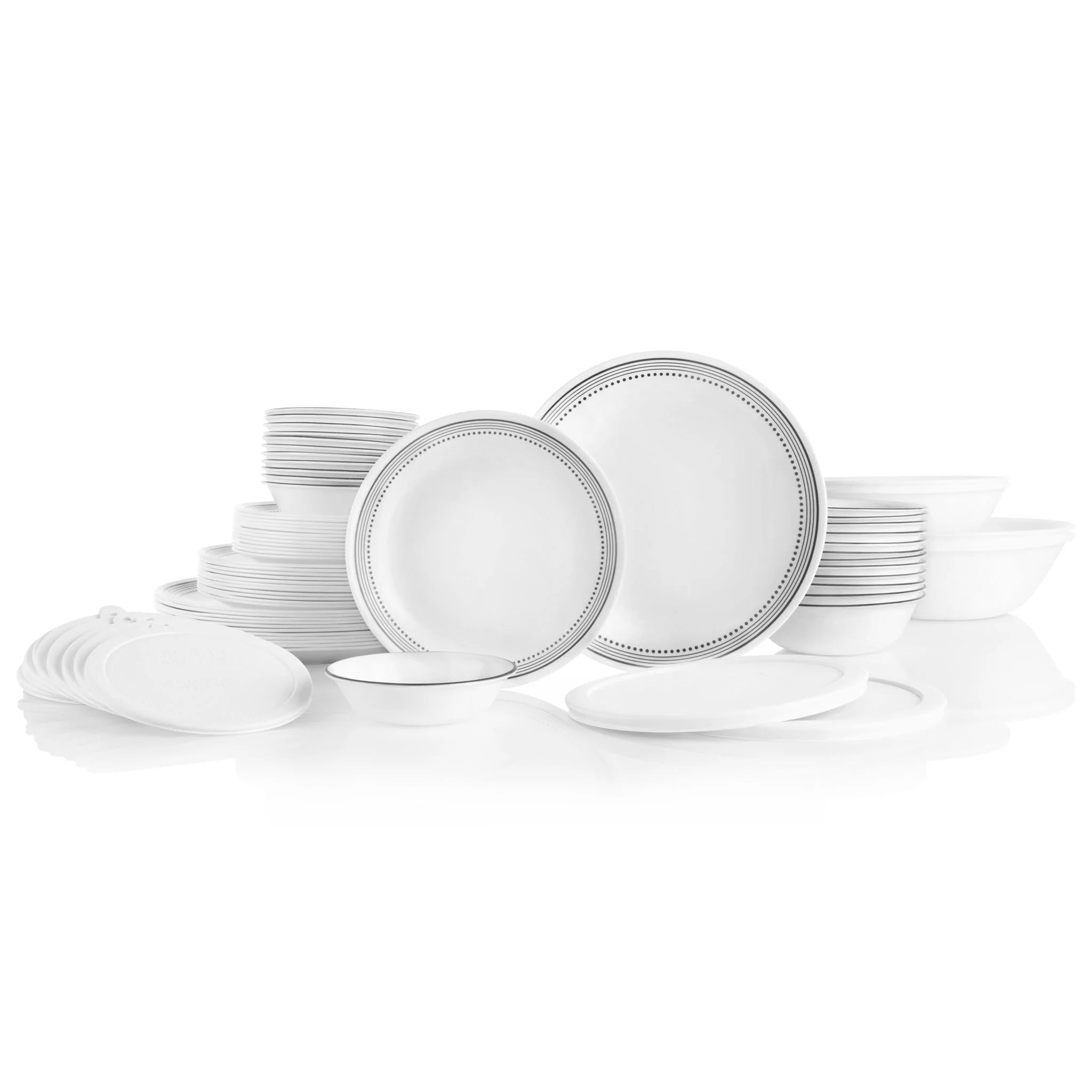Corelle Lightweight Plates Mystic Gray 78-piece Dinnerware Set, Service for 12